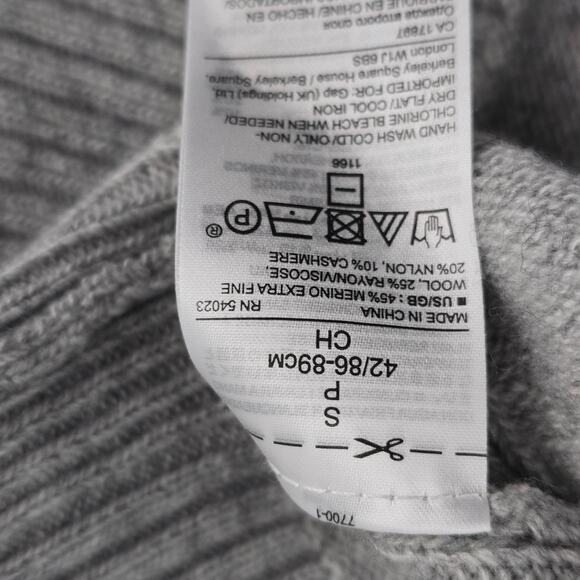 Banana Republic Women’s Sweater S Filpucci Gray Button-Back V-Neck Wool Cashmere - Picture 7 of 9